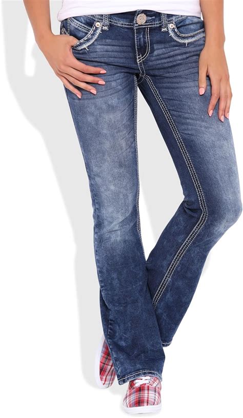 Deb Junior Ariya Curvy Fit Bootcut Jean In Marbled Wash Dark Denim 15