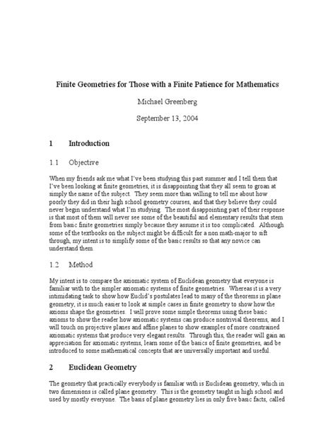 finite geometrie    geometry euclidean geometry