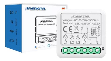 Modulo Mini Canais Rele Wi Fi Nova Digital Alexa Frete Gr Tis