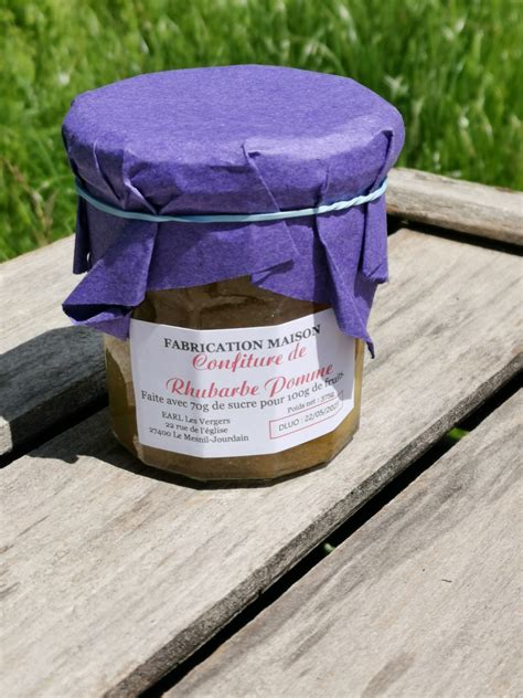 Confiture De Rhubarbe Et Pommes 375 G Earl Les Vergers Locavor Fr