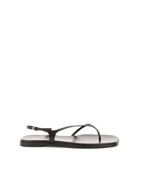 The Row Leather Constance Flat Thong Sandals In Brown Black Save 45