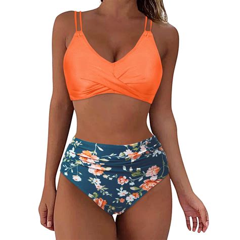 Daznico Womens Swimsuits Women High Waisted Bikini Push Up Two Piece