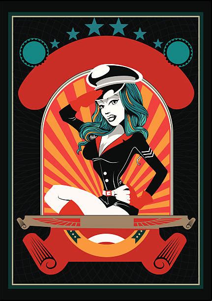 110 Military Pin Up Girl Illustrations Royalty Free Vector Graphics