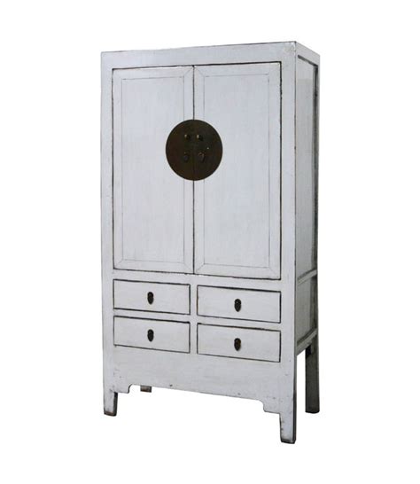 Armoire De Mariage Chinoise Ancienne Blanche Haute Brillance L Xp X