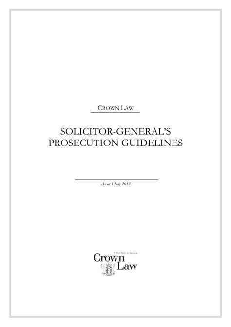 Pdf Solicitor Generals Prosecution Guidelines The Guidelines