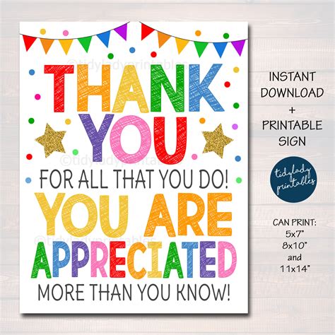 Thank You Appreciation Sign Staff Employee Nurse Teacher Etsy Canada