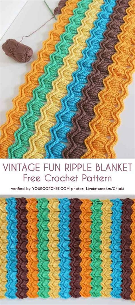 Heartbeat Ripple Blanket Free Crochet Pattern Crochet Patterns Free