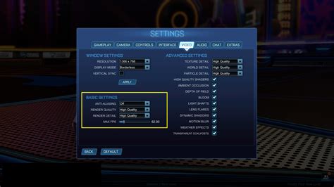 Como altero minhas configurações de FPS no Rocket League Suporte de