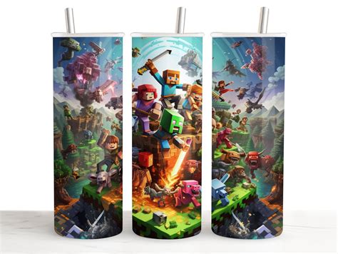 Minecraft Tumbler Wrap Design Minecraft Sublimation Wrap 20oz Tumbler