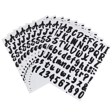 10 Sheets Alphanumeric Label Adhesive Alphabet Number Stickers Letter