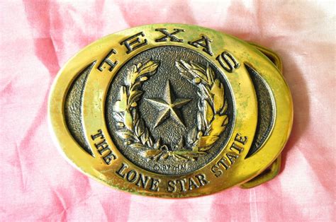 Vintage Solid Brass Belt Buckle Texas The Lone Star State Collection