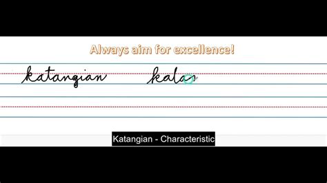 Katangian Characteristic Filipino English Translation Cursive