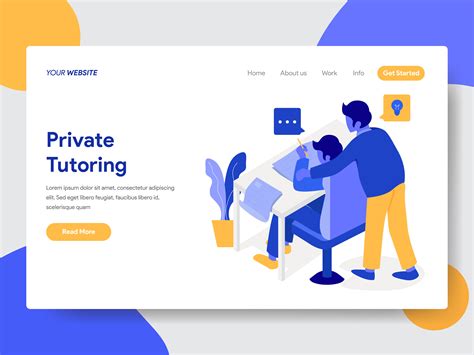 Landing Page Template Of Private Tutoring Illustration Concept Modern