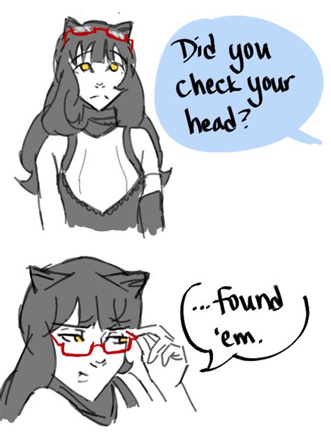 Safebooru 1girl Adjusting Glasses Animal Ears Black Hair Blake