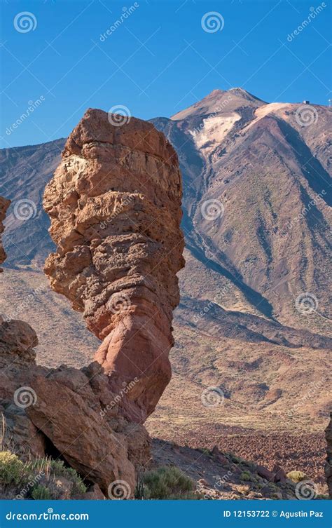 Los Roques De Garcia And Volcano Teide Stock Photo Image Of Spain