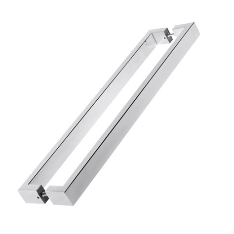 Puxador Stam Inox Polido Retangular Duplo X X Mm