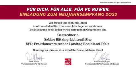 Neujahrsempfang Der Spd Vg Ruwer Spd Trier Saarburg