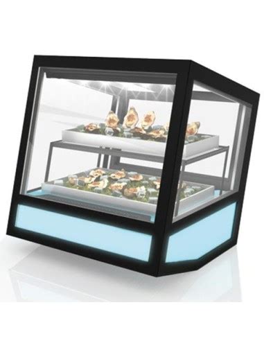 Vitrine réfrigérée cubique à poser avec base lumineuse Sayl QBO L 0