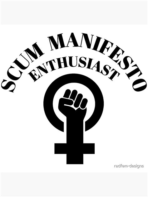 Scum Manifesto Enthusiast Poster For Sale By Radfem Designs Redbubble