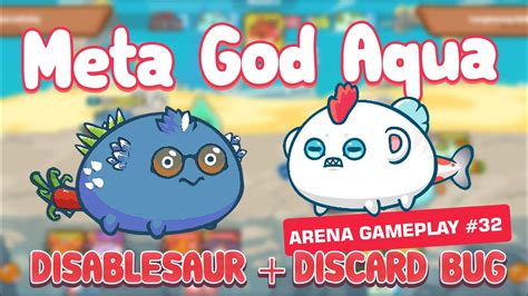 Disablesaur Vs Aqua Gods Meta Aqua Axie Infinity Gameplay