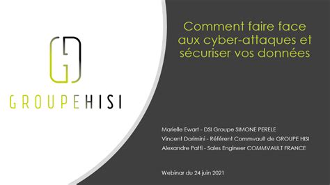 Replay Du Webinar 3 Techniques Pour Sécuriser Vos Données Groupe Hisi