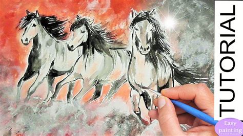 Running Horses Painting Tutorial How To Paint Horse Step By Step