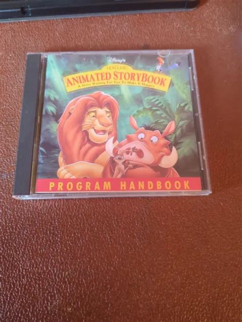 DISNEY S LION KING Animated Storybook Program Handbook CD Rom VGC 14