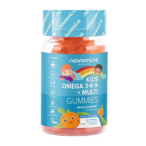 Kids Omega 3 6 9 Gummies Vegan Gummies No Fishy Taste Orange