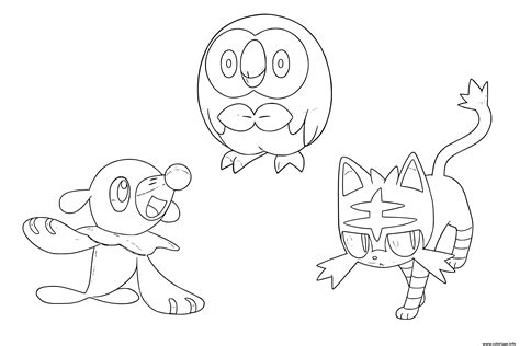 Coloriage Pokemon Soleil Lune Starters Jecolorie