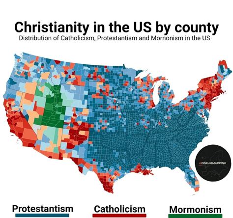 Christianity In The Us By County Source Association Of Religion Data