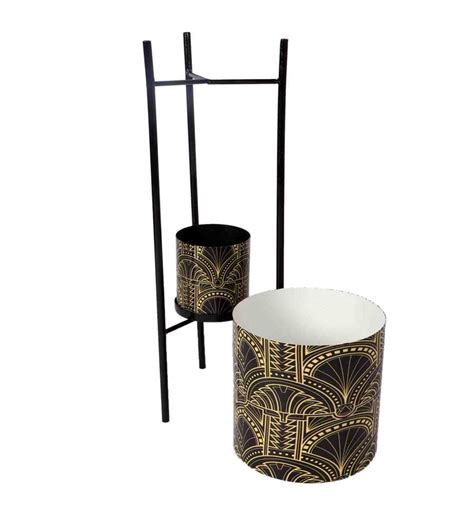 Buy Gold Metal Floor Planters By Pristine Interiors Online Floor