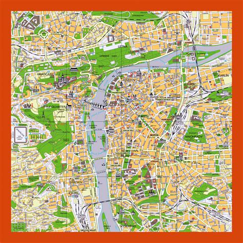 Tourist map of Prague city center | Maps of Prague | Maps of Czech