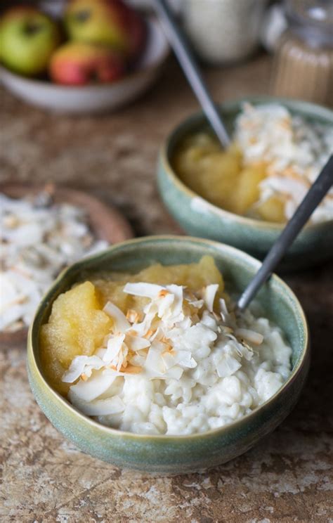 Veganer Kokos Milchreis Mit Apfelkompott Einfaches Rezept