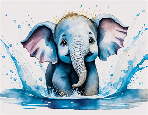 Elephant Watercolor Painting Free Stock Photo - Public Domain Pictures