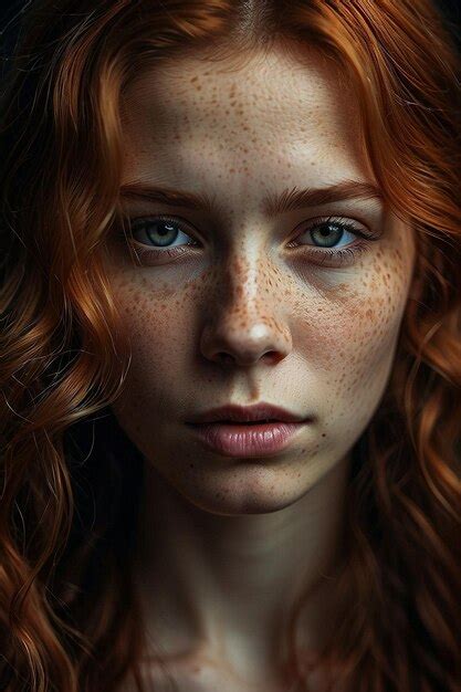 Premium Photo Portrait Of Beautiful Freckled Woman