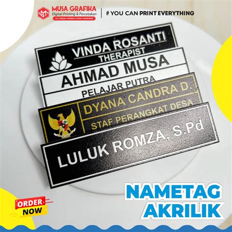 Jual Name Tag Nama Dada Resin Uv Akrilik Nama Dada Akrilik Shopee