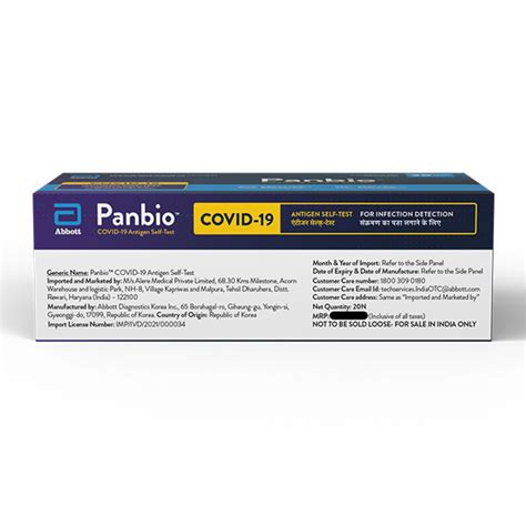 Buy Panbio COVID 19 Antigen Self Test Kit 20 S Online At Discounted