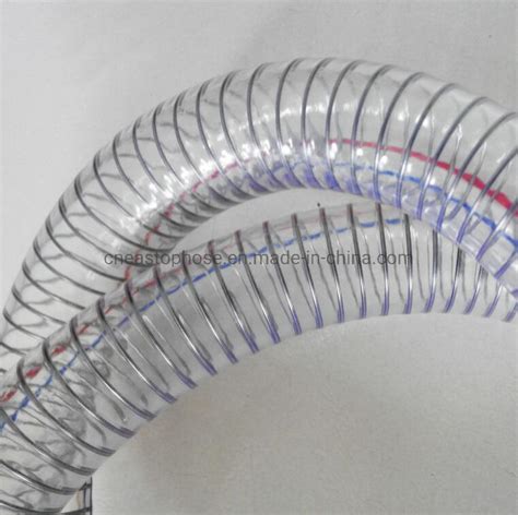 Pvc Flexible Corrugated Plastic Tubing Pvc Coated Steel Wire Reinforced