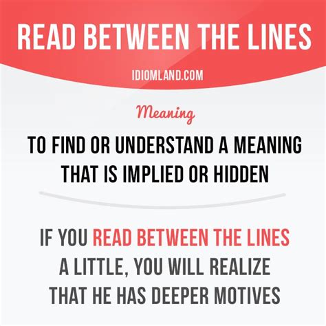 Do You Read Between The Lines Idiom Idioms English Learnenglish