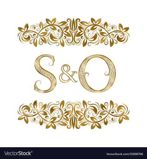 S And O Vintage Initials Logo Symbol Letters Vector Image