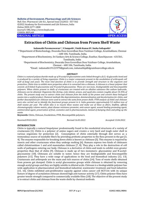 PDF Extraction Of Chitin And Chitosan From Prawn Shell Waste