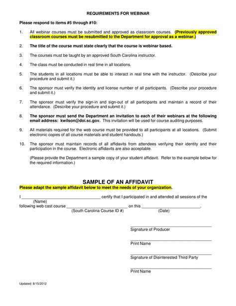 South Carolina Sample Of An Affidavit Fill Out Sign Online And