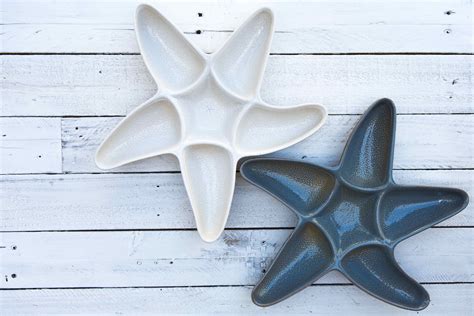 Ceramic Starfish Platters Pottery Artisan Kitchen Living