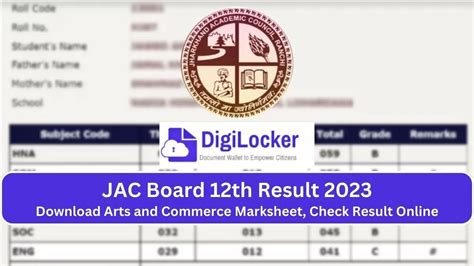 Jac Board 12th Result 2023 Declared How To Download Jharkhand Board Arts And Commerce Marksheet