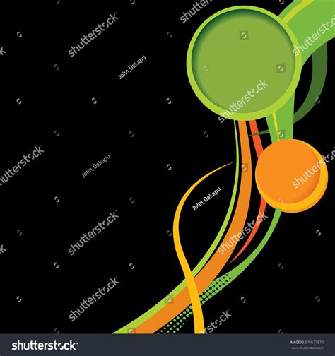 Abstract Green Black Background Wave Brochure Stock Vector Royalty