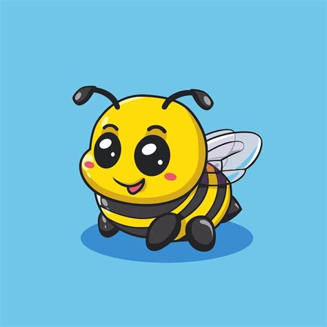 Premium Vector Kawaii Cute Honey Bee Cartoon Illustration