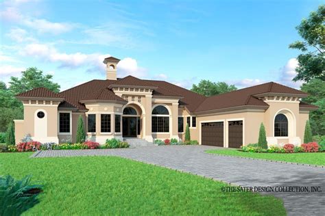 Bed Mediterranean House Plan With Car Garage Under Square Feet