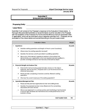 Fillable Online Mission Sfgov Submittal C Evaluation Criteria San