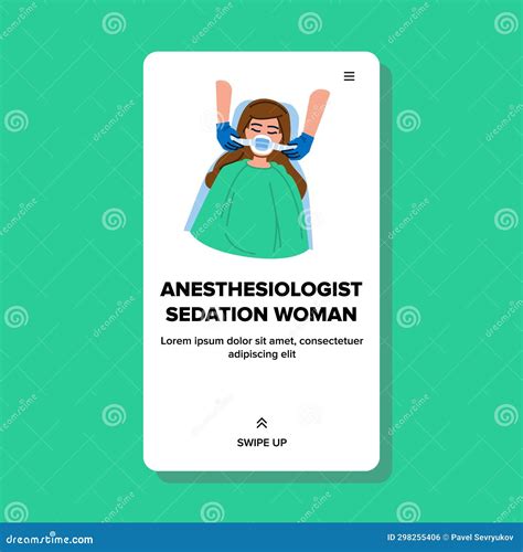 Anesthesia Anesthesiologist Sedation Woman Vector Royalty Free Cartoon