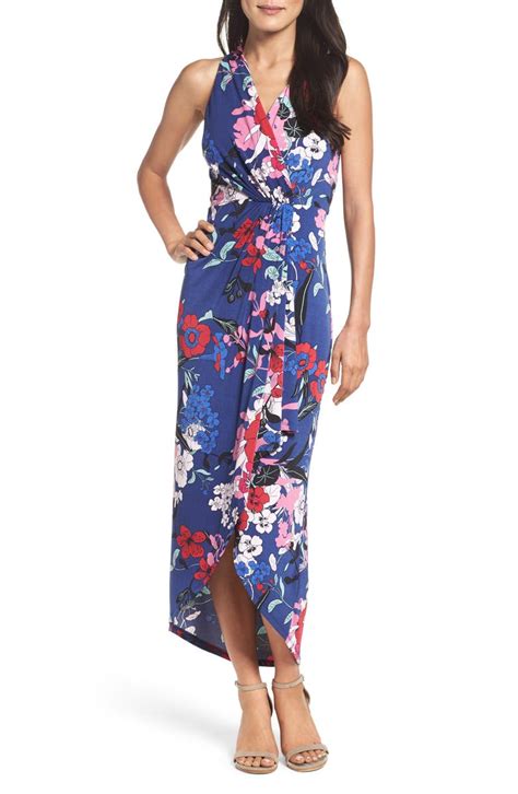 Adrianna Papell Halter High Low Faux Wrap Maxi Dress Nordstrom